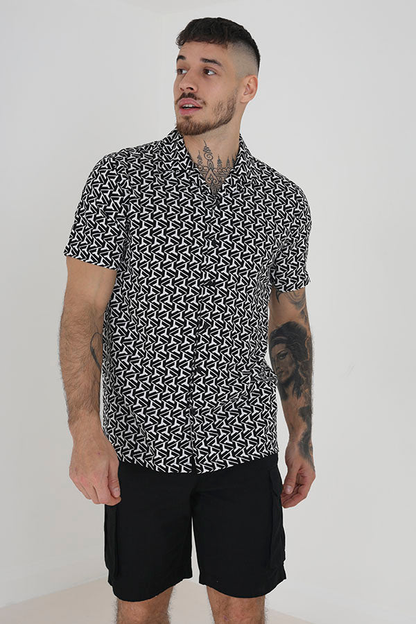 Short Sleeved Shirt Revere Collar