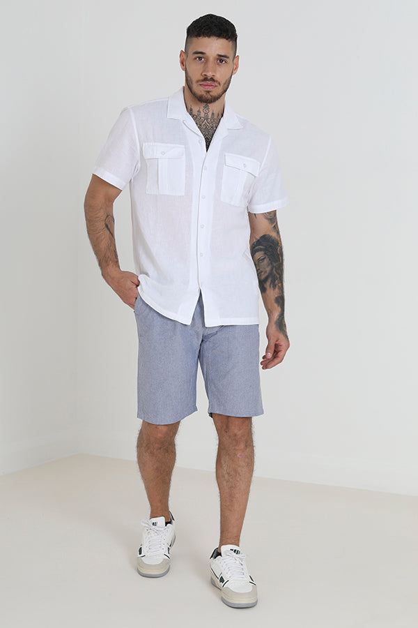 Short Sleeved Revere Collar Shirt