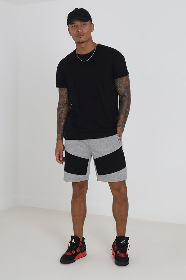 Contrast Colour Panel Brushed Back Fleece Shorts