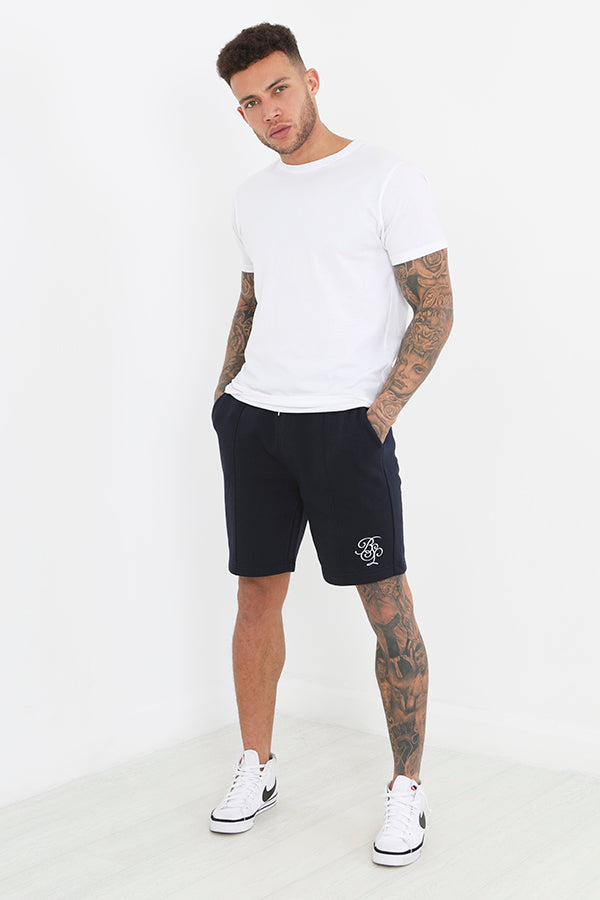 Embroidery Detail Pintuck Sweat Shorts