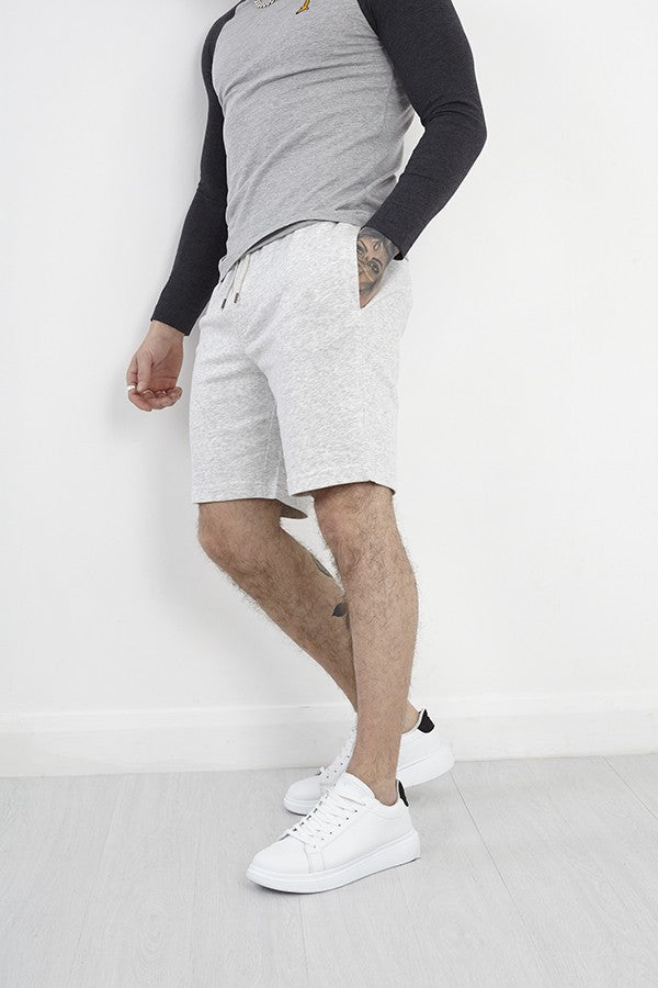 Ecru Marl Elasticated Waist Jogger Style Shorts