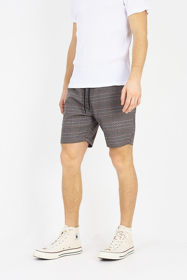 Muted Check Design Drawstring Shorts