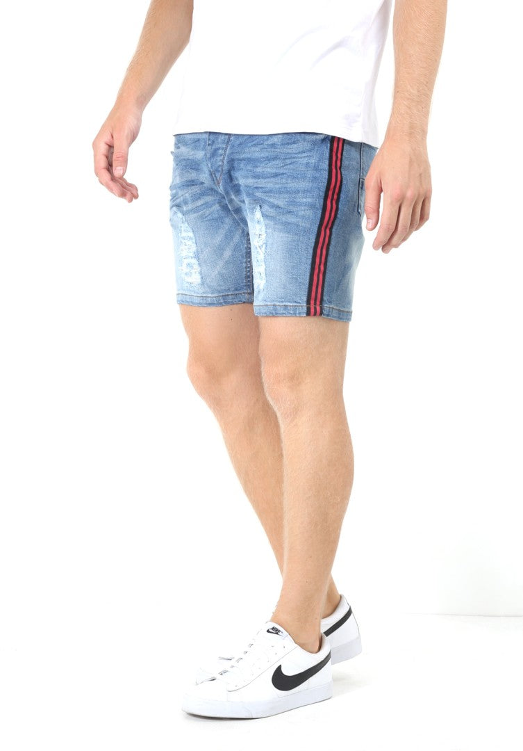 Red Tape Side Seam Distressed Denim Shorts