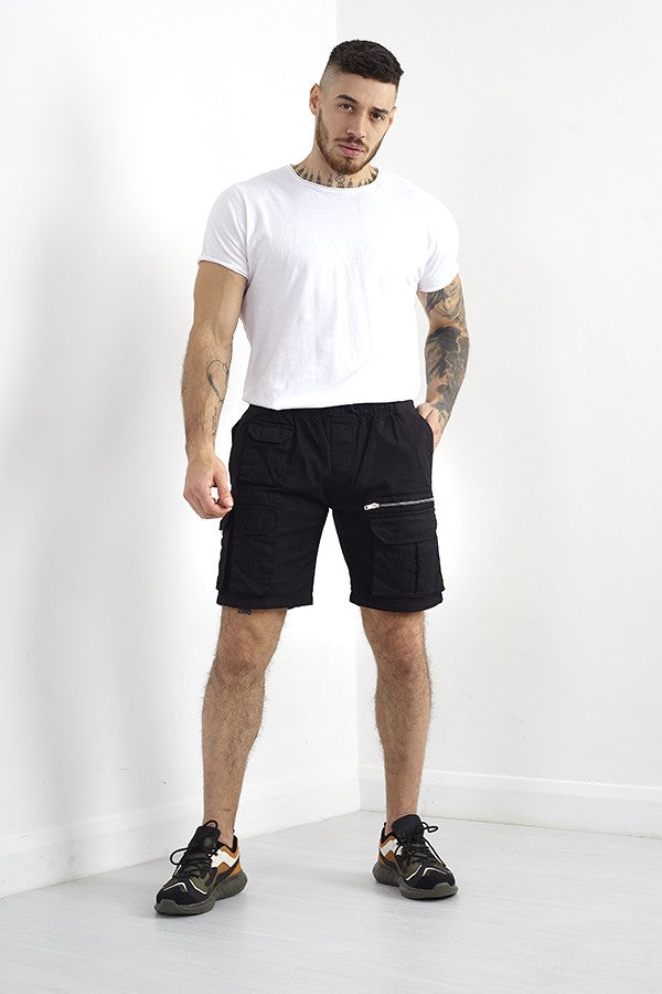 Cotton Twill Cargo Short Elasticated Waist