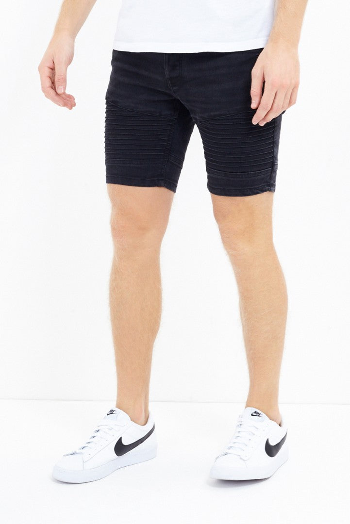 Lasike Charcoal Denim Biker Shorts