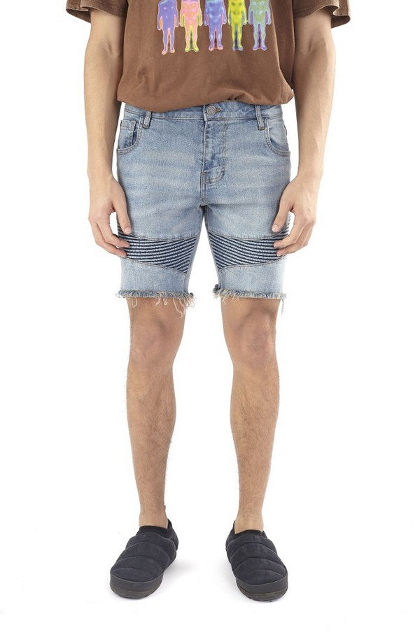 Night Addict Blue Denim Short Button Fly