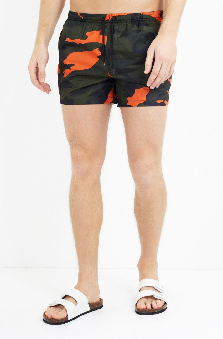 Contrast Camouflage Print Swim Shorts