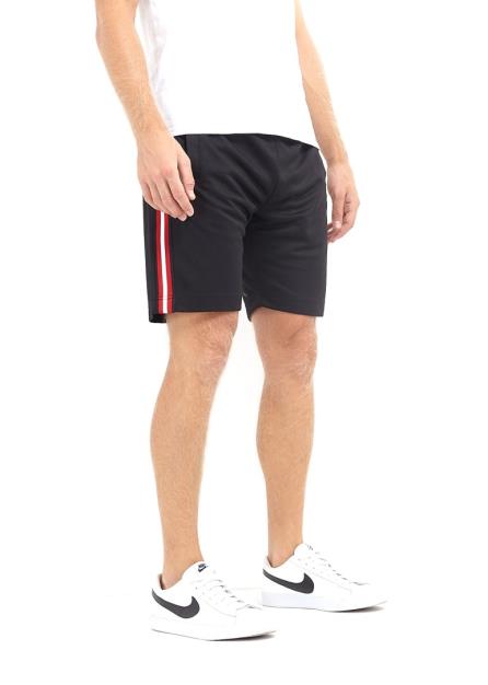 Black Side Stripe Detail Tricot Shorts