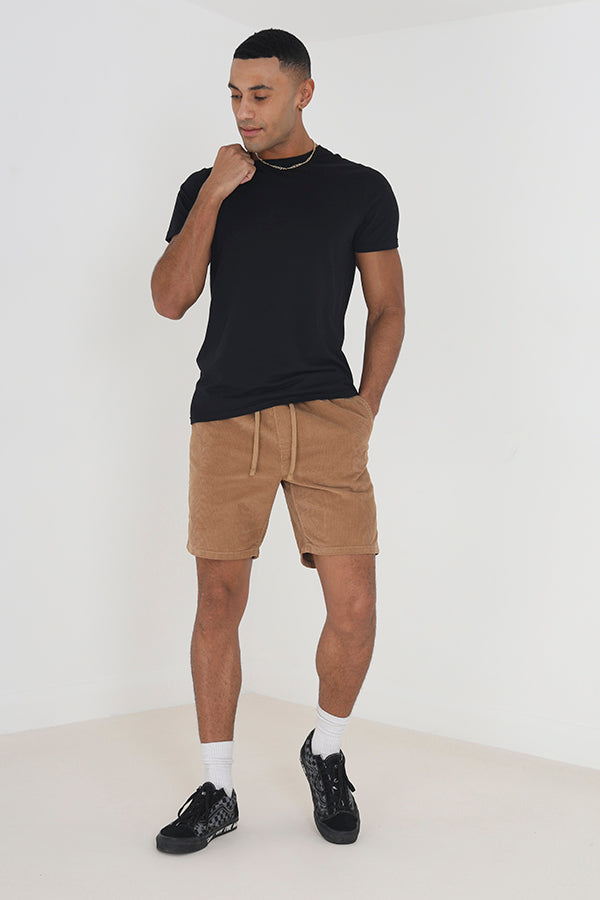 Stone Cord Regular Fit Elasticated Waist Shorts