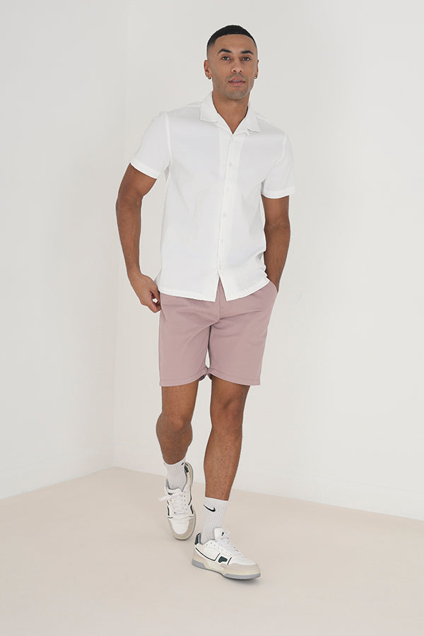 Dusty Pink Cotton Twill Chino Shorts