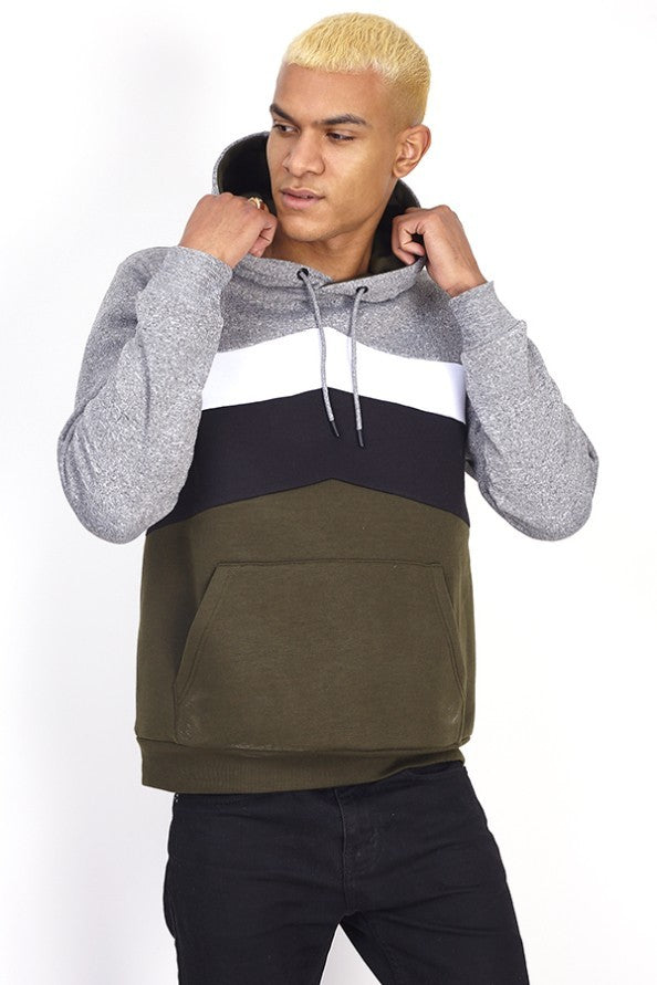 Contrast Colour Block Crew Neck Jumper