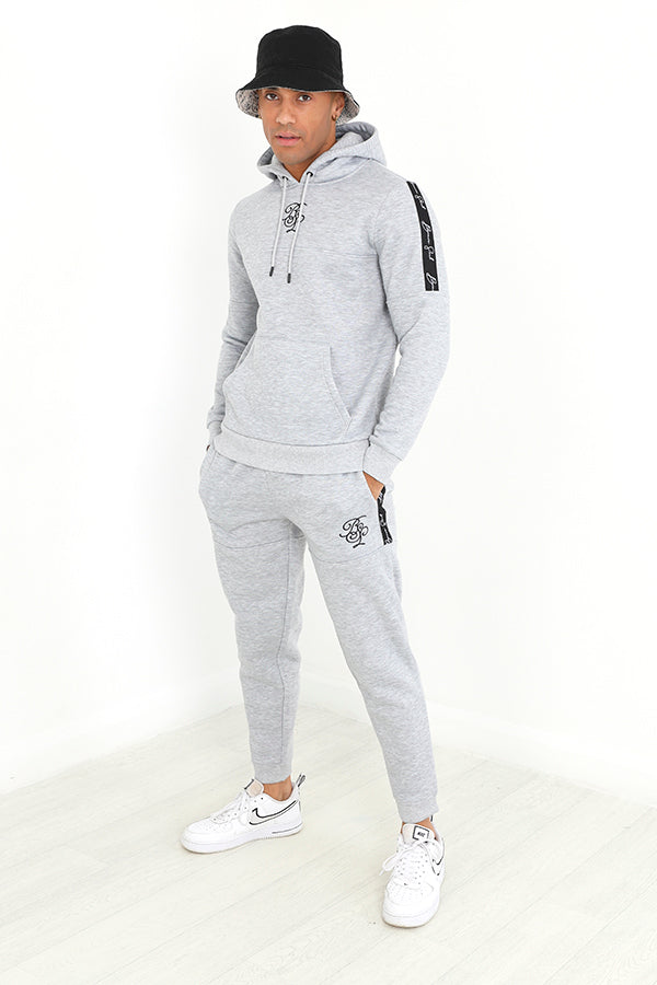 Light Grey Marl Embroidery Detail Hoodie