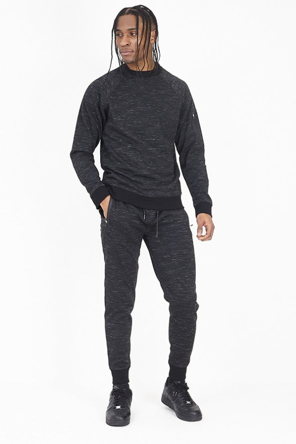 Marl Style Crew Neck Raglan Sleeve Sweatshirt