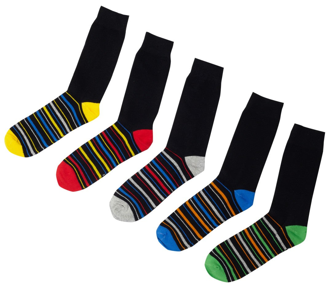 Multi Stripe Five Pack Socks