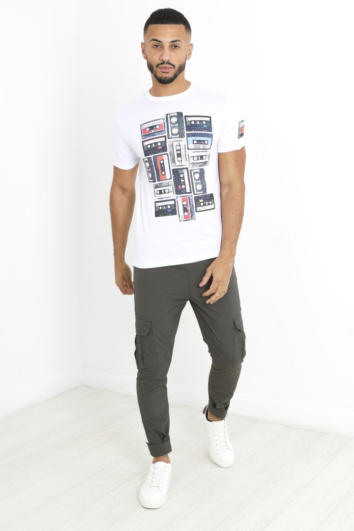 Khaki Taslan Pocket Detail Cargo Trousers