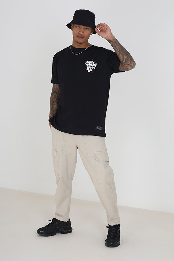 Oversized Crew Neck Back/Chest Print Tee