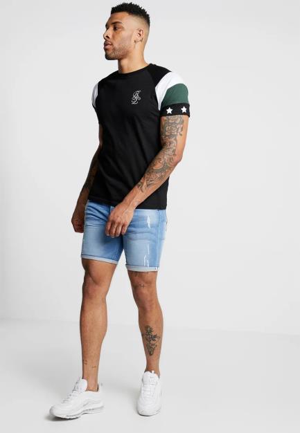 Crew Neck Tee Small Chest Emb Raglan Sleeve