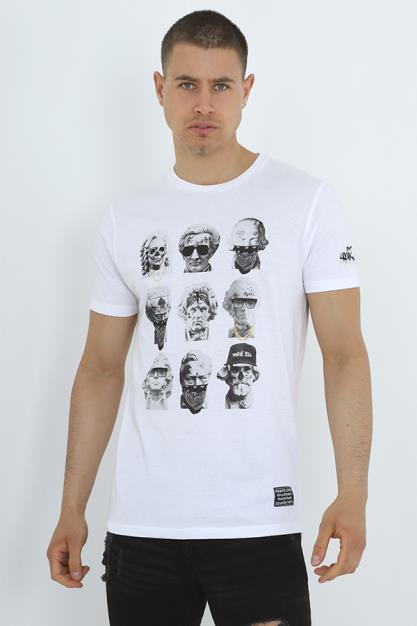 Photo Chest Print Crew Neckline Short Sleeve T-Shirt