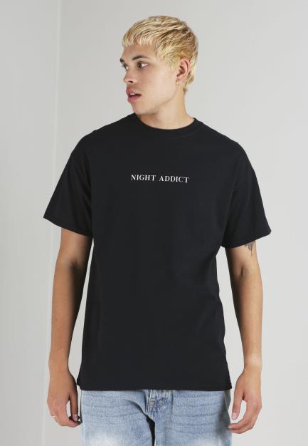 Night Addict Graphic Print Tee Front And Back Print