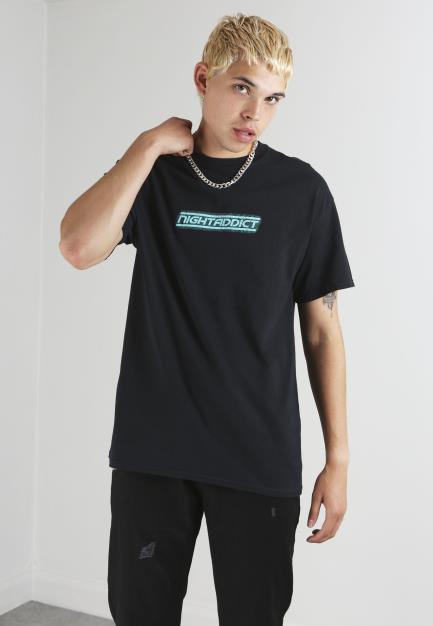 Night Addict Graphic Print Tee Front And Back Print