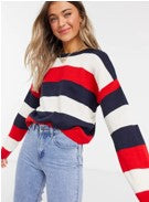 Scoop Neck Knitted Stripe Jumper