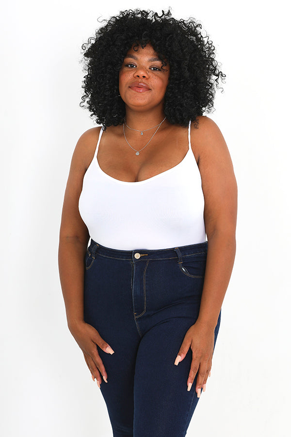Plus Size Spaghetti Strap Vest Bodysuit