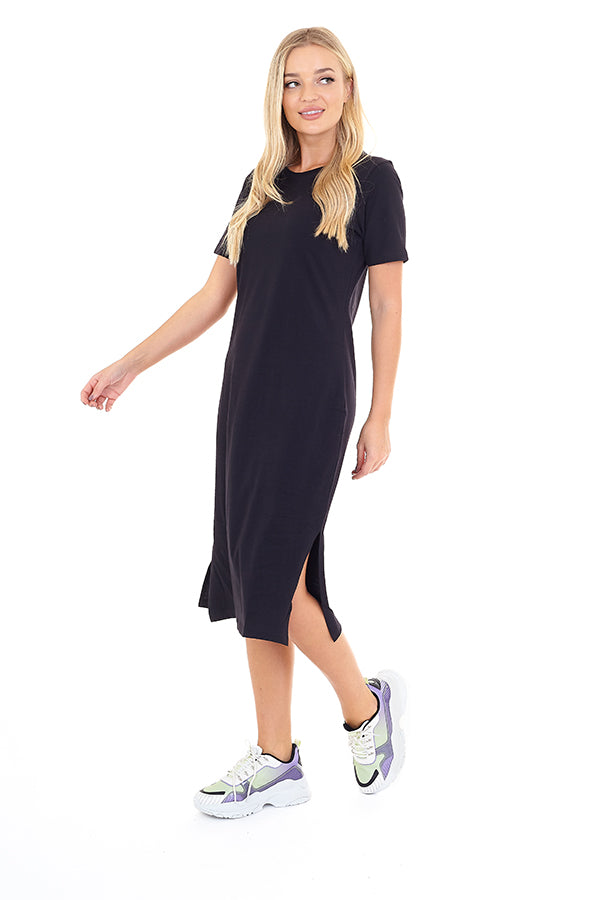 Plus Size Longline Side Split Detail T-Shirt Dress