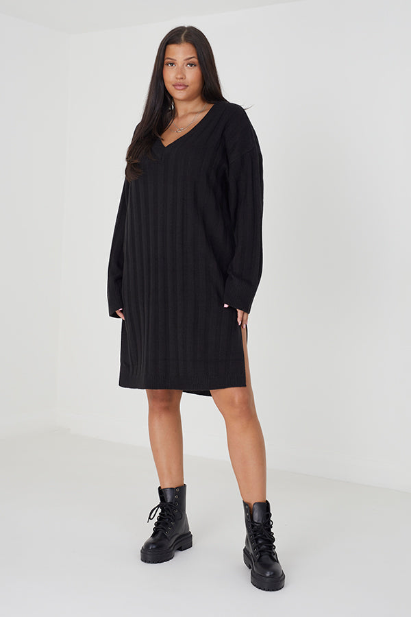 Plus Oversized Rib Dress