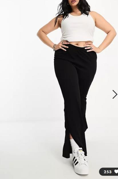 Night Addict Plus Namye Side Split Flared Leggings