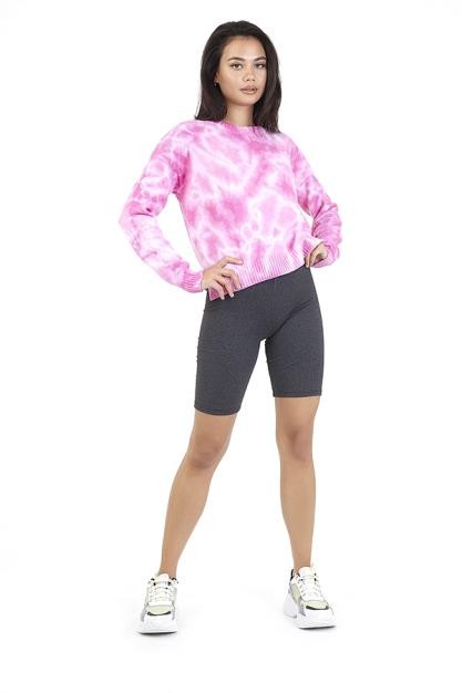 Plus Size Plain Charcoal Stretchy Cycling Shorts