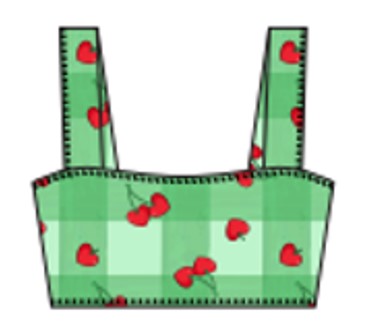 Swimwear Plus Square Neck Bikini Top Cherry Check Print