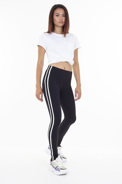 Plus Size Side Stripe Detail Leggings