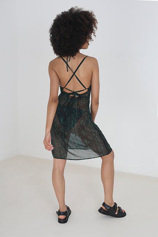 Beach Wear Snake Print Open Back Dress