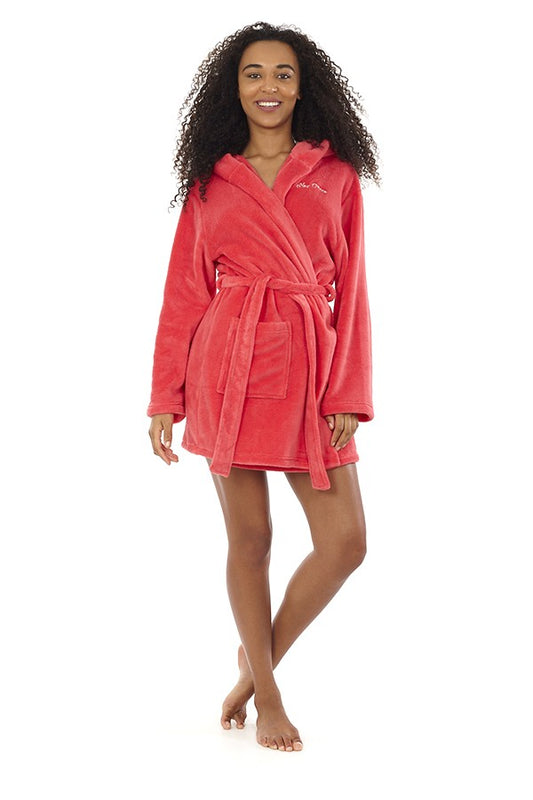 Pink Nap Queen Embroidered Fleece Dressing Gown