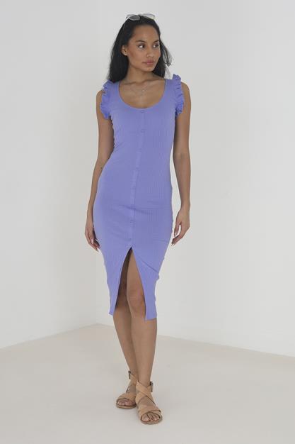 Sleeveless Button Down Rib Dress