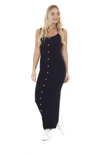 Button Through Vest Maxi Dress
