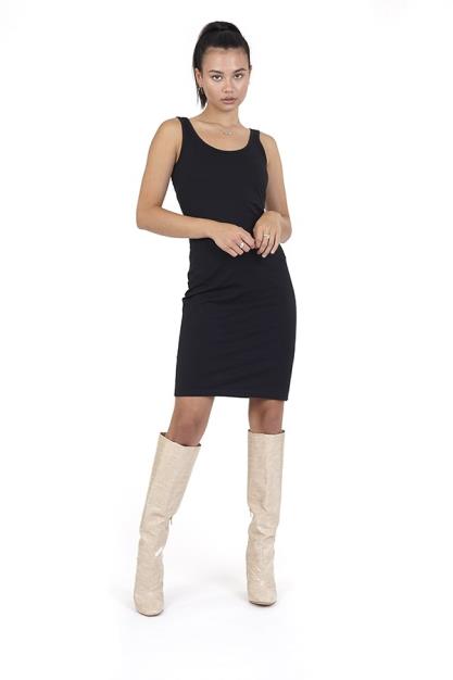 Scoop Neck Vest Midi Dress