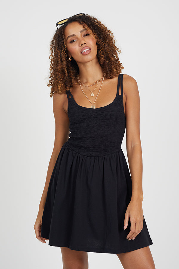 Smocked Strappy Dress