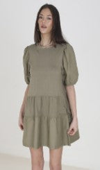 Brave Soul Puff Sleeve Tier Dress