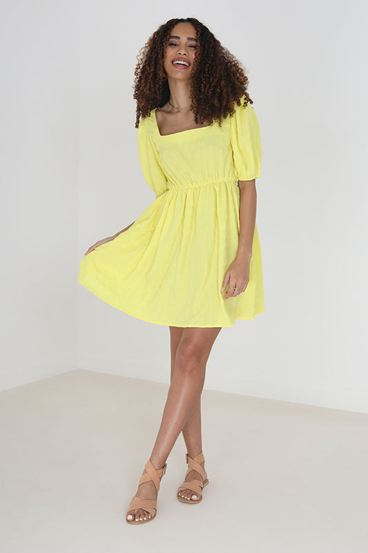 Square Neck Tiered Midi Dress