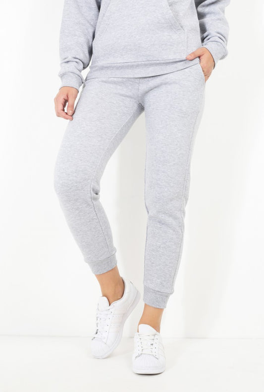 Grey Marl Drawstring Waist Jogging Bottoms