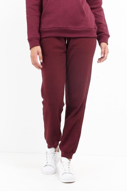 Ruby Wine Drawstring Waist Jogging Bottoms