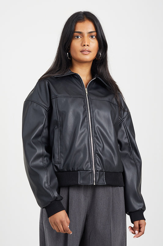 Zip Through Pu Jacket