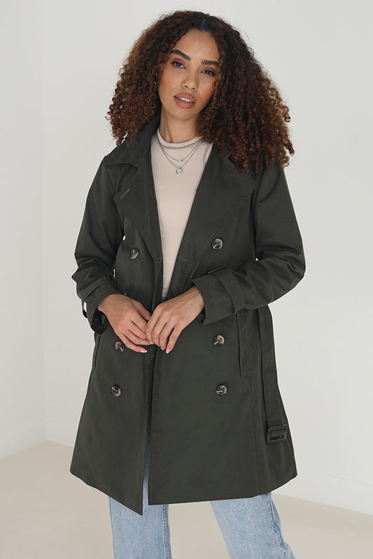 Coated Microfibre Double Breasted Shorter Classic Mac