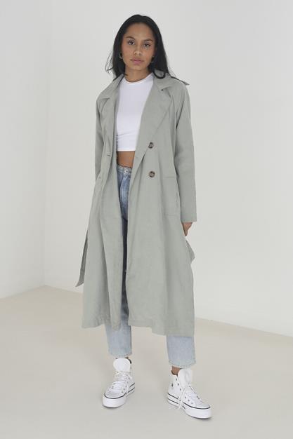 Oversized Microfibre Double Breasted Jacket