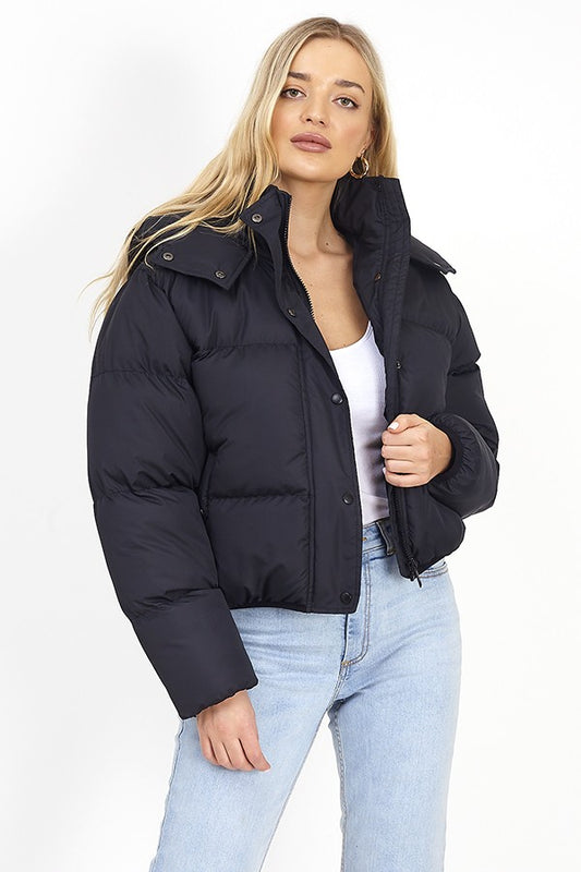Oversized Short Hooded Puffer Jacket