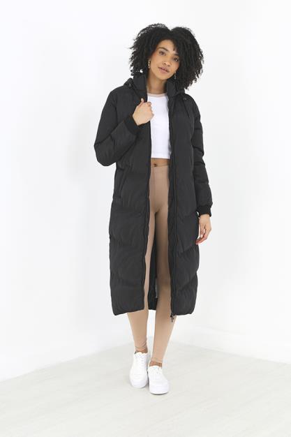 Padded Longer Length Chevron Quilt Jacket