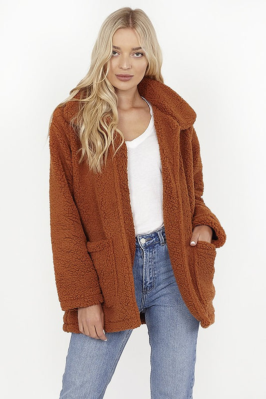 Ginger Supersoft Faux Shearling Teddy Bear Jacket
