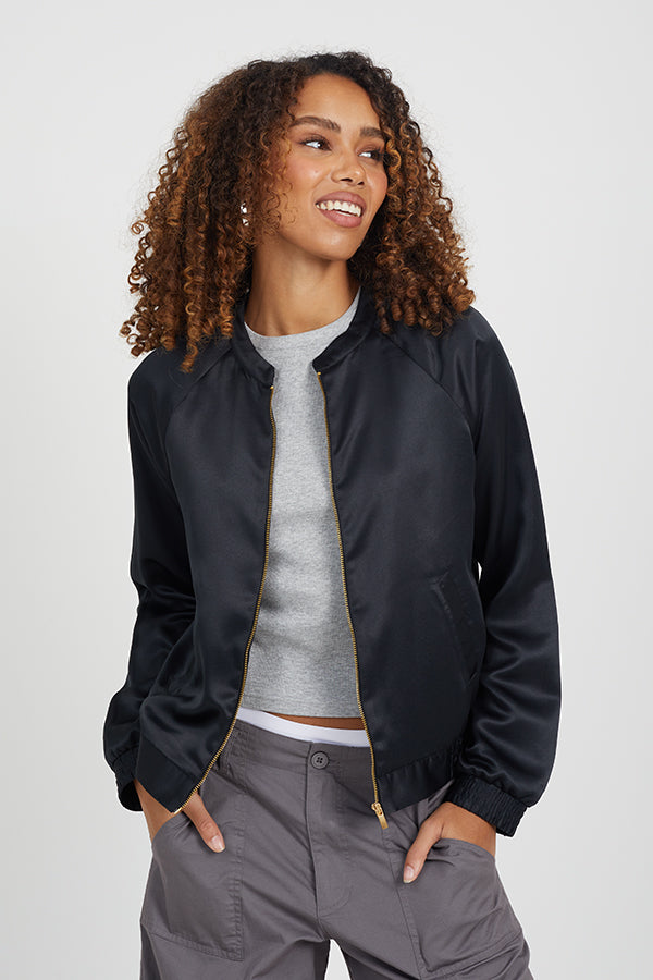 Satin Bomber Jacket