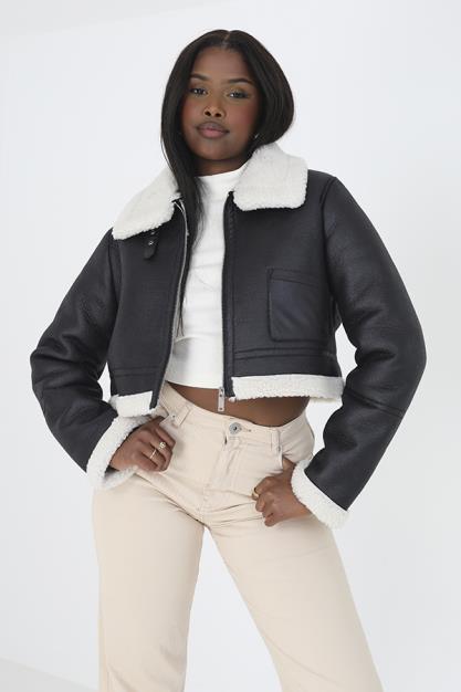 Croed Crackle Suede And Soft Borg Sherling Aviator